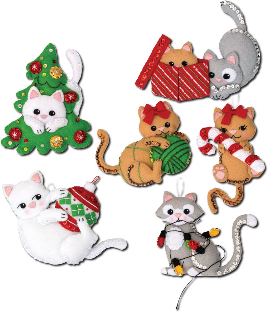Frisky Kitties Felt Ornament Kit