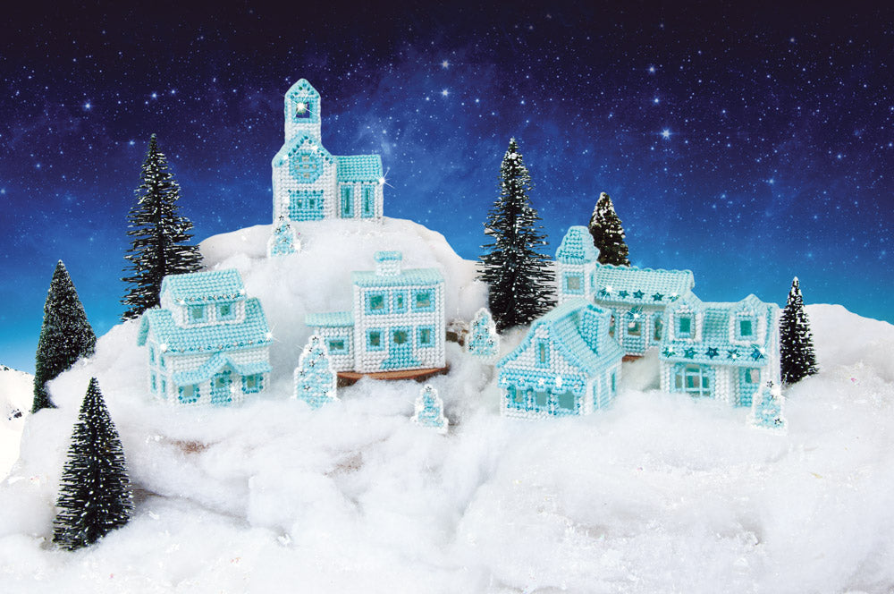 Exclusive Snowy Christmas Plastic Canvas Village Kit