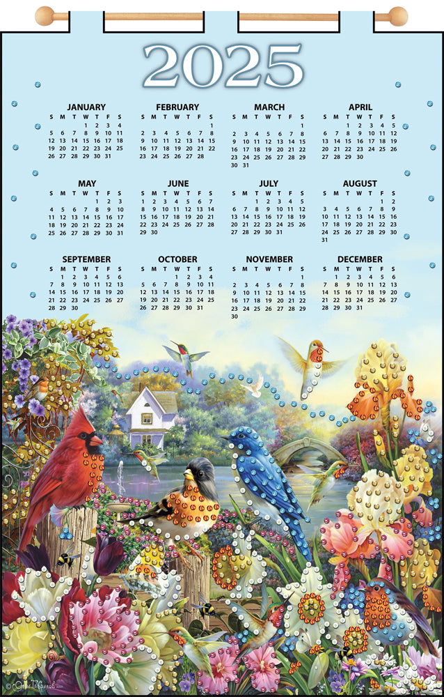 Golden Irises 2025 Felt Sequin Calendar