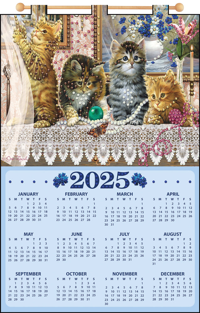 Cats on Lace 2025 Felt Sequin Calendar