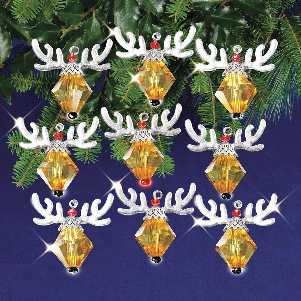 Santa's Reindeer Beaded Ornament Kit