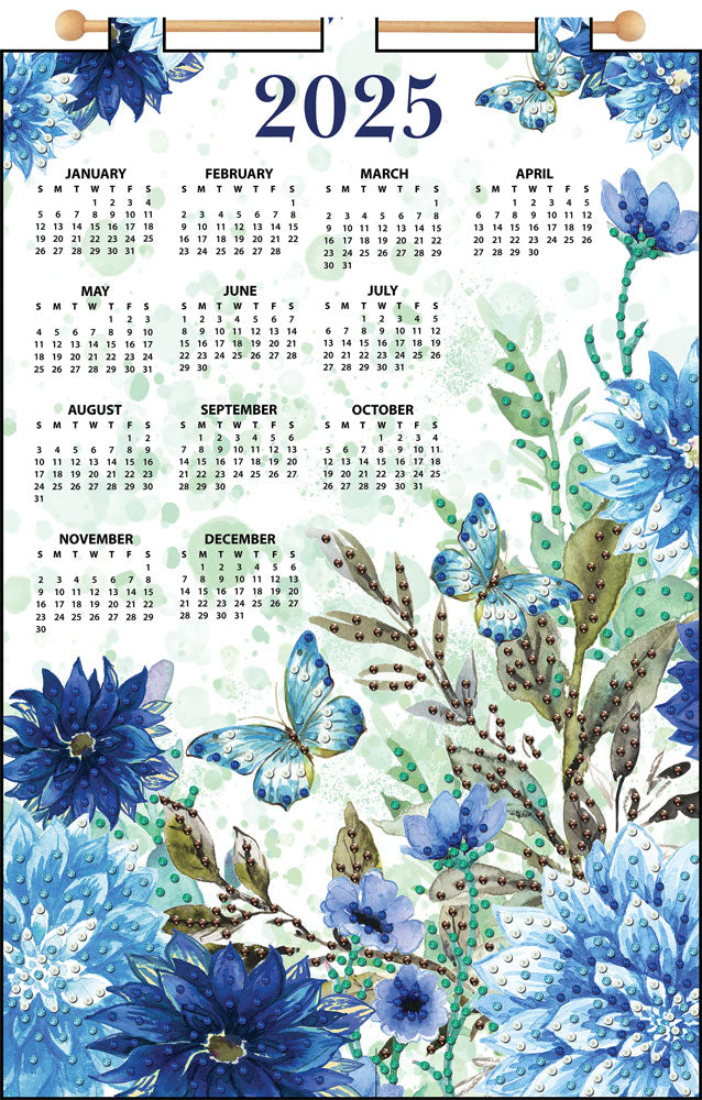 Blue Butterfly 2025 Felt Sequin Calendar