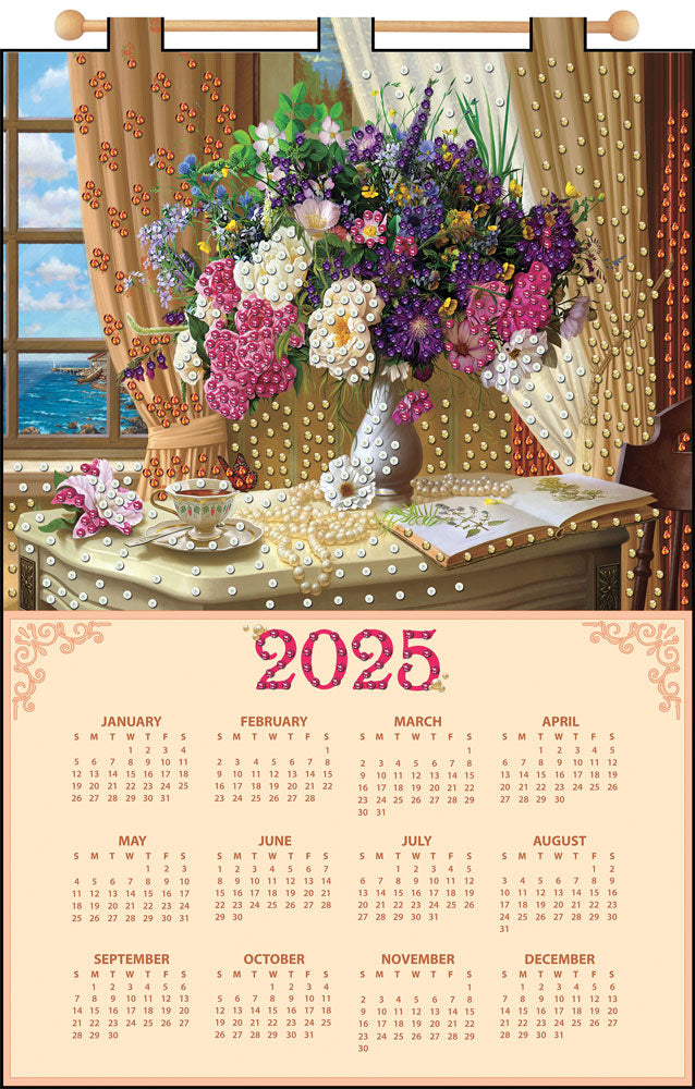 Floral Vase 2025 Felt Sequin Calendar