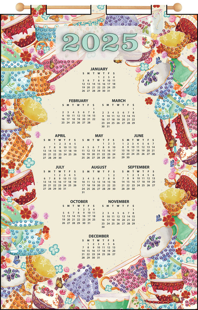 Teacups 2025 Felt Sequin Calendar