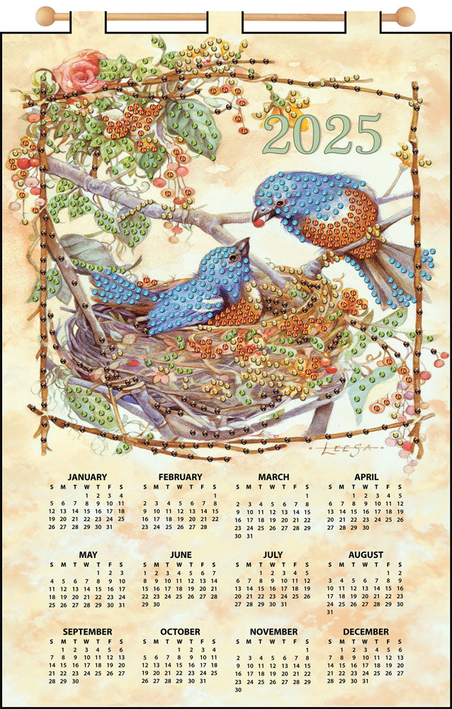 Birds Nest 2025 Felt Sequin Calendar