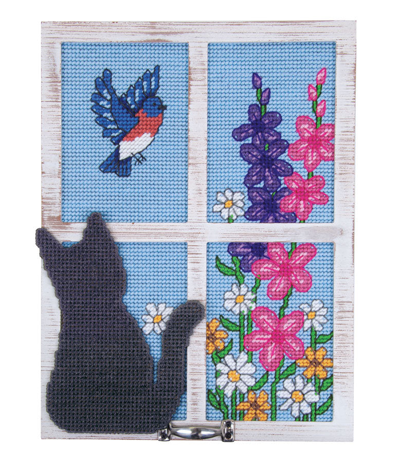 Bird Watching Plastic Canvas Window Frame – Mary Maxim
