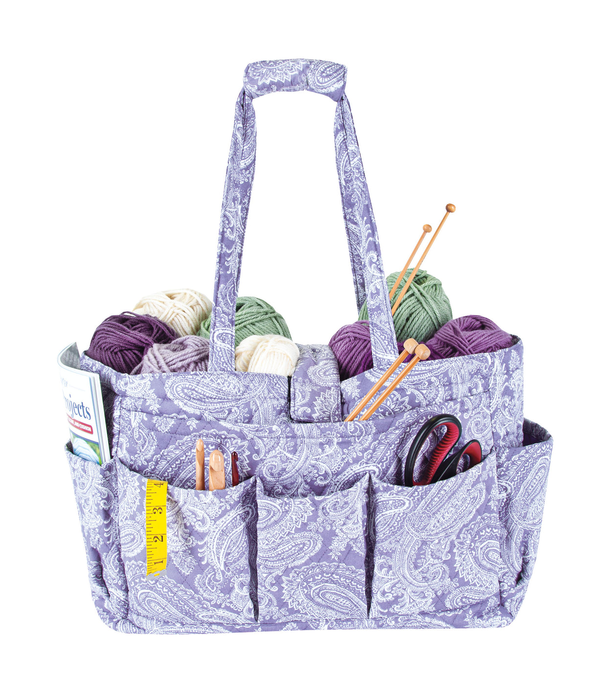 Periwinkle Paisley Yarn Stash Bag – Mary Maxim - Main Image