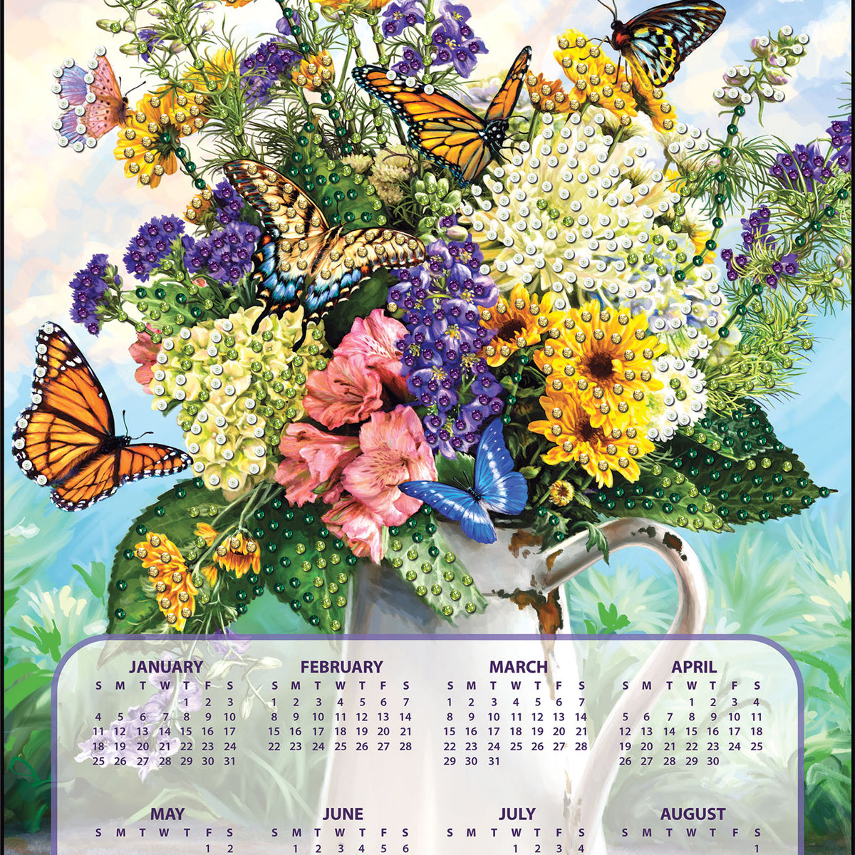 Floral Bouquet 2026 Felt Sequin Calendar Mary Maxim
