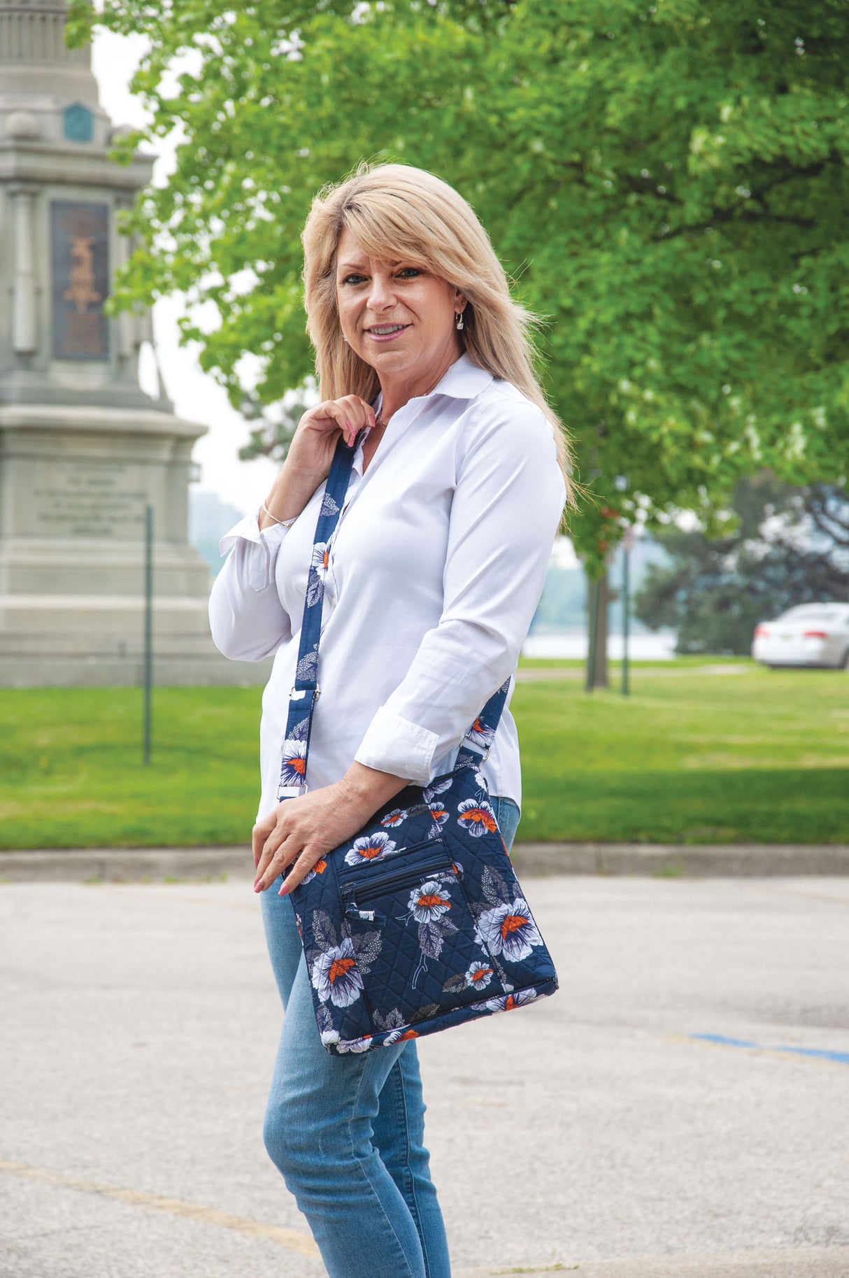 Elegant Blooms Cross Body Purse