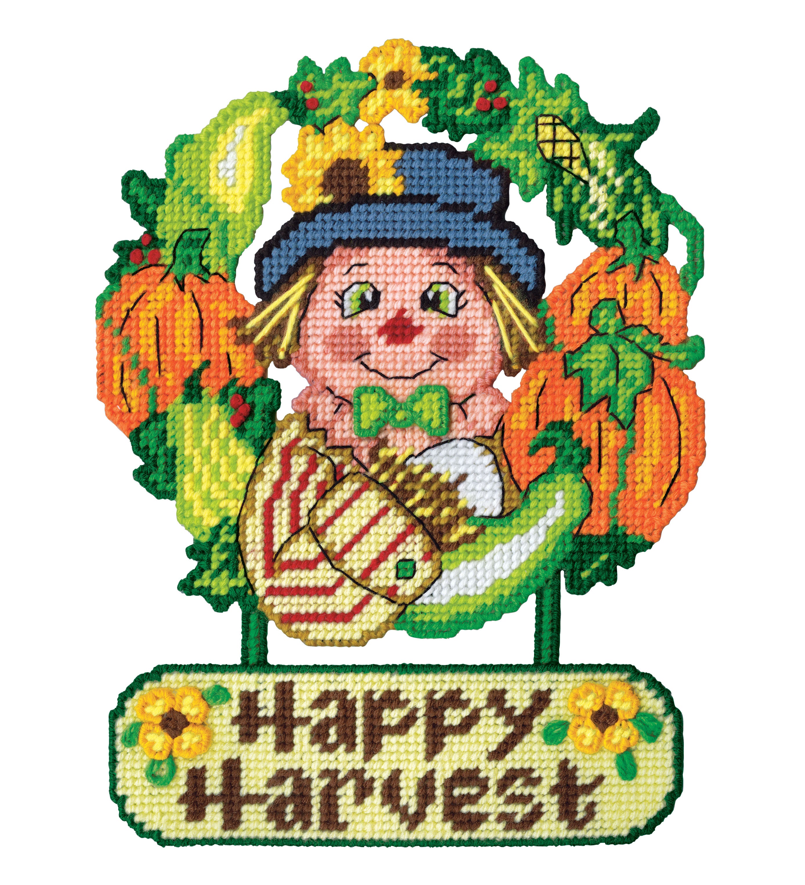 Happy Harvest Plastic Canvas Wreath – Mary Maxim