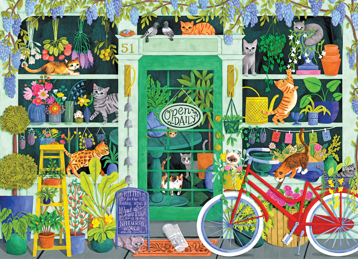 Cat Flowers Jigsaw Puzzle