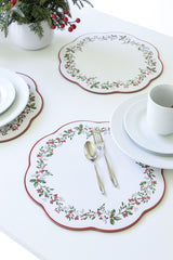 Holly Wreath Cork Placemats