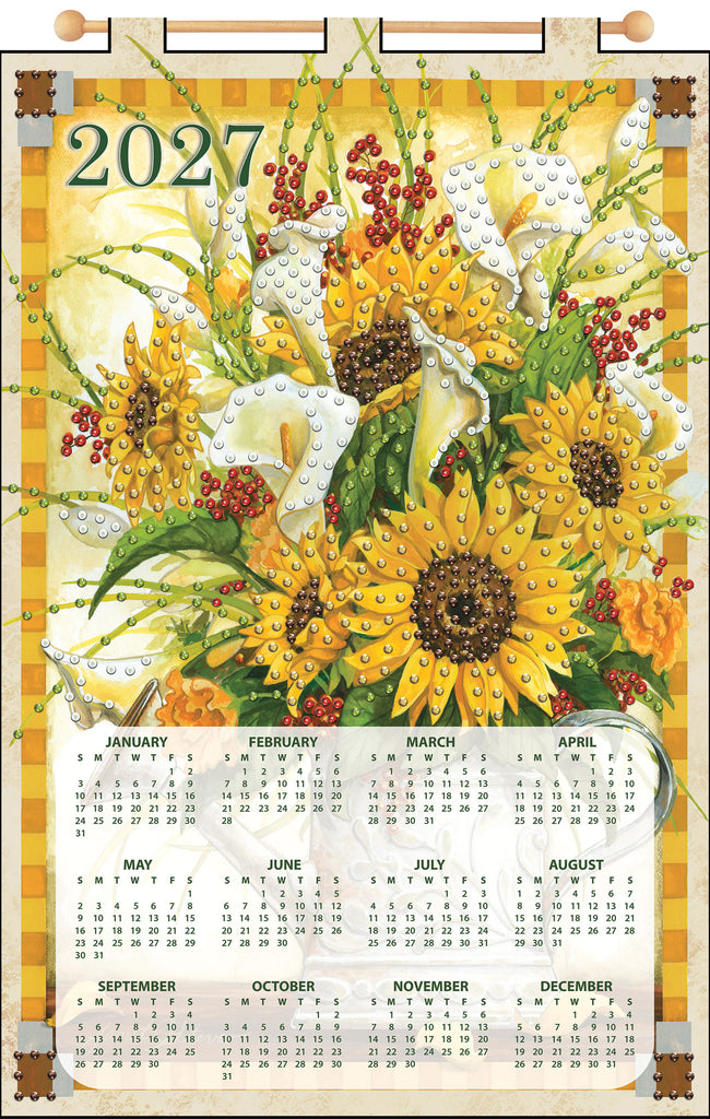 Sunflowers 2027 Felt Sequin Calendar