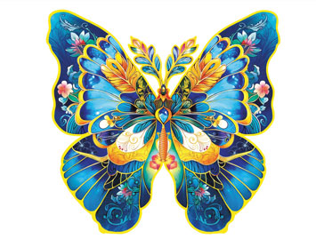 Morpho Helena Butterfly Wooden Jigsaw Puzzle