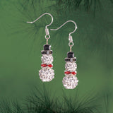 Rhinestone Snowman Crystal Earring Set