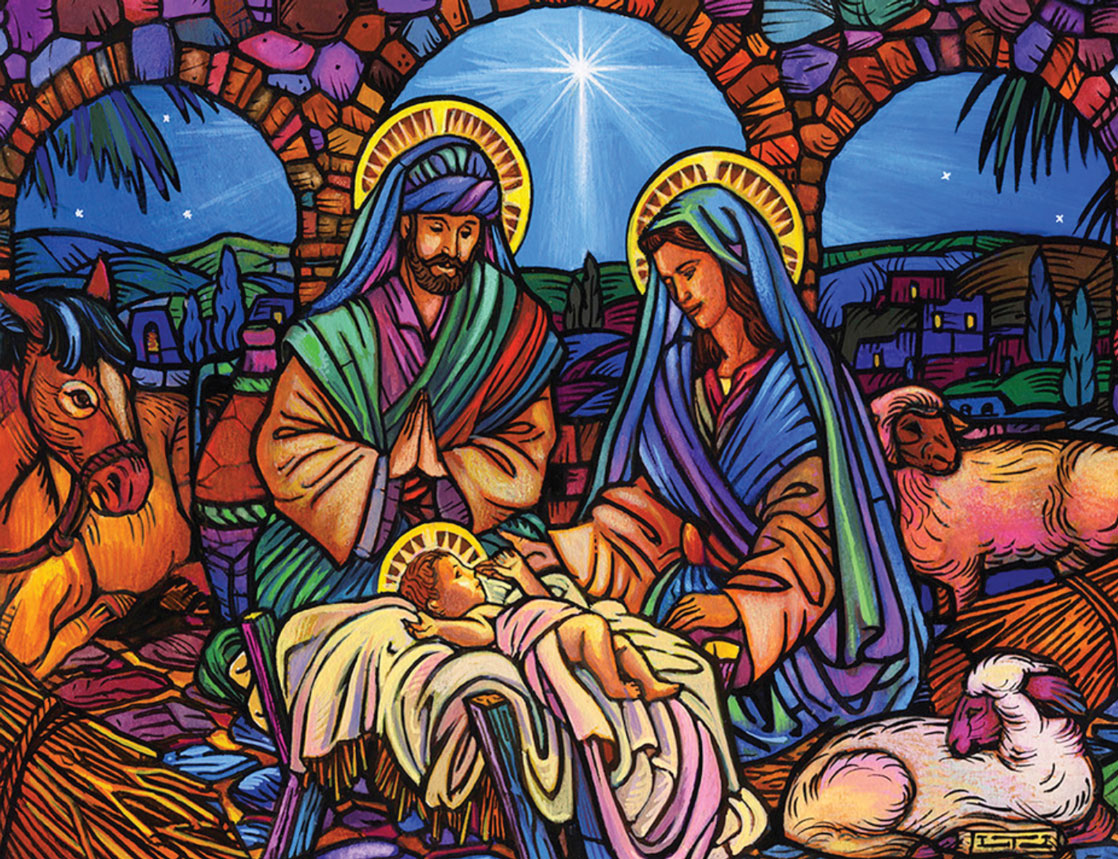 Stained Glass Nativity Jigsaw Puzzle