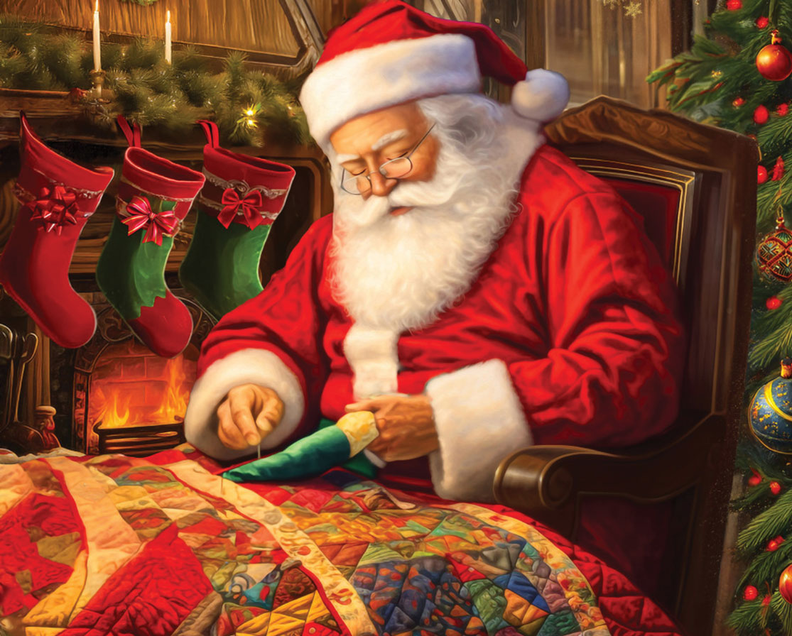 Quilting Santa Jigsaw Puzzle