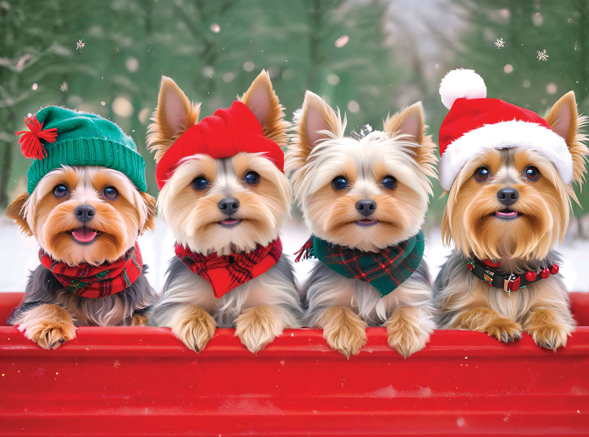 Yorkies Holiday Jigsaw Puzzle