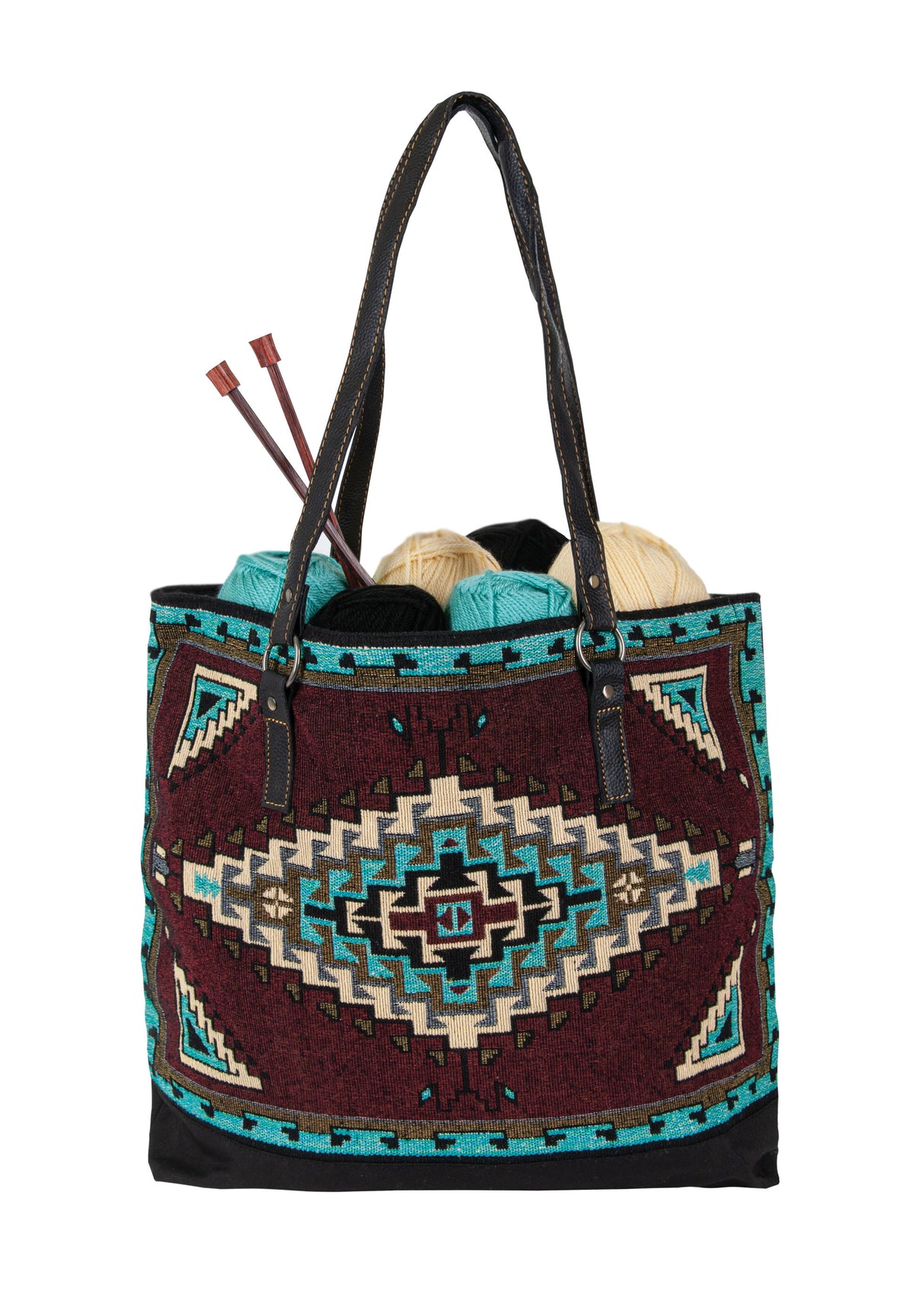 Red Southwest Jacquard Tote Bag