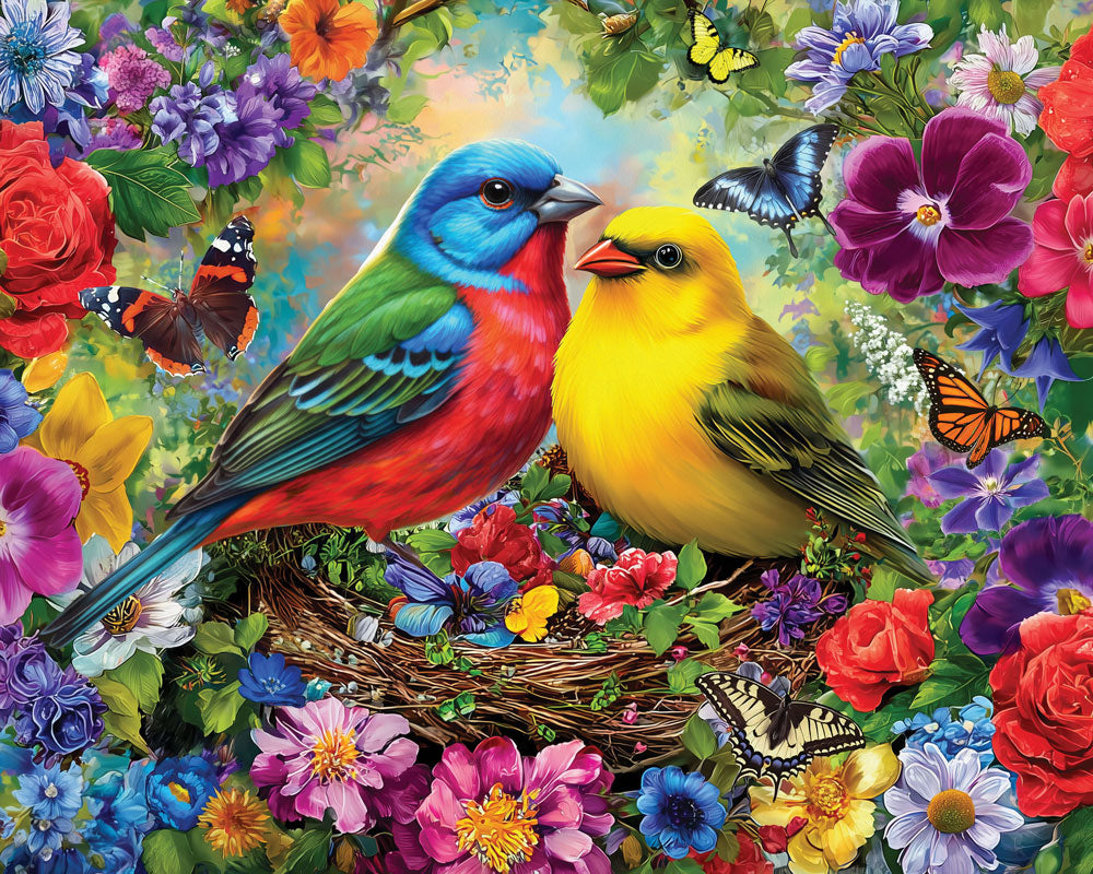 Rompecabezas de serenata de pájaros de primavera