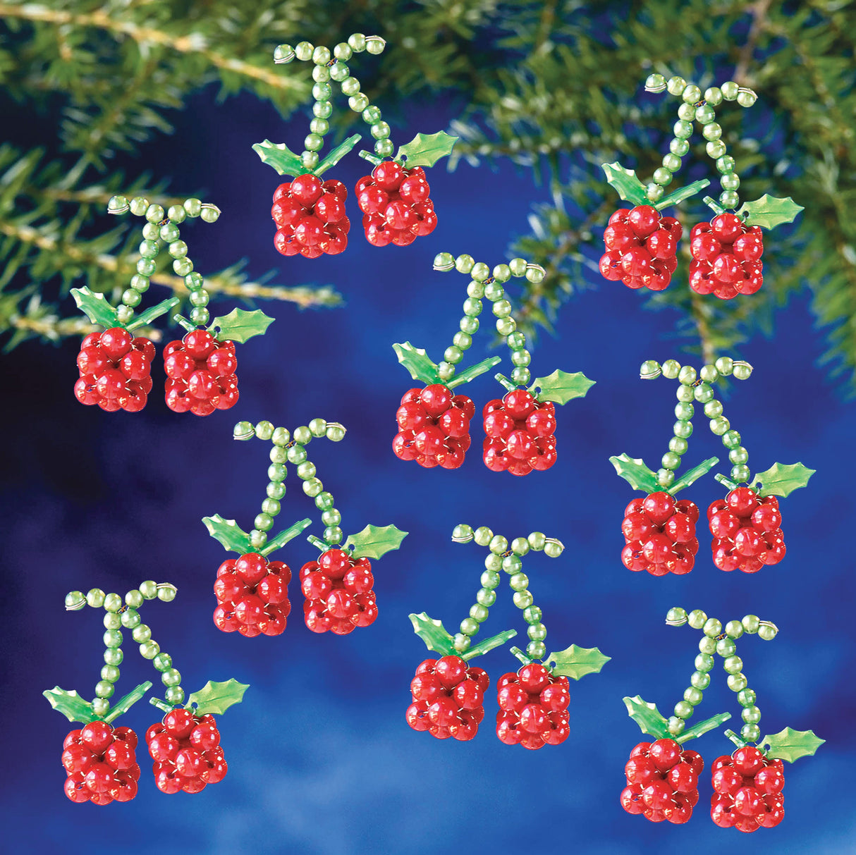 Holiday Cherries Beaded Ornament Kit