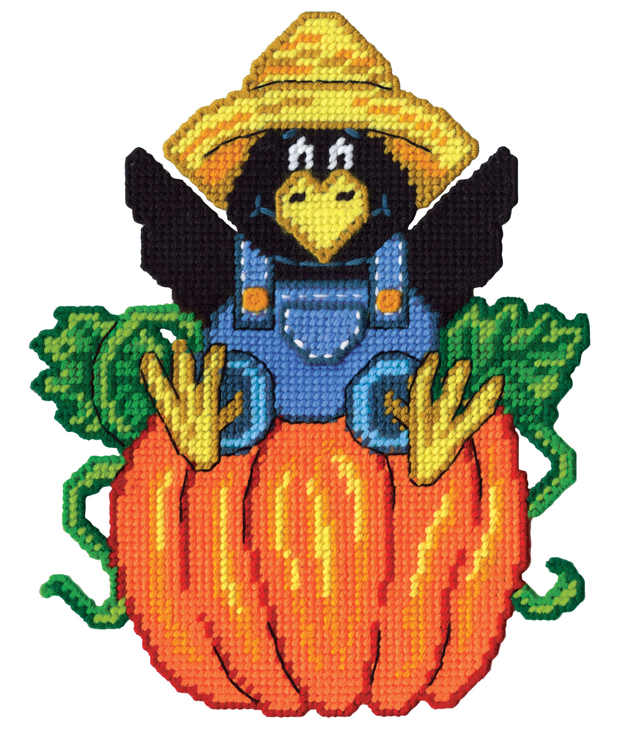 Harvest Crow Plastic Canvas Wall Hanging