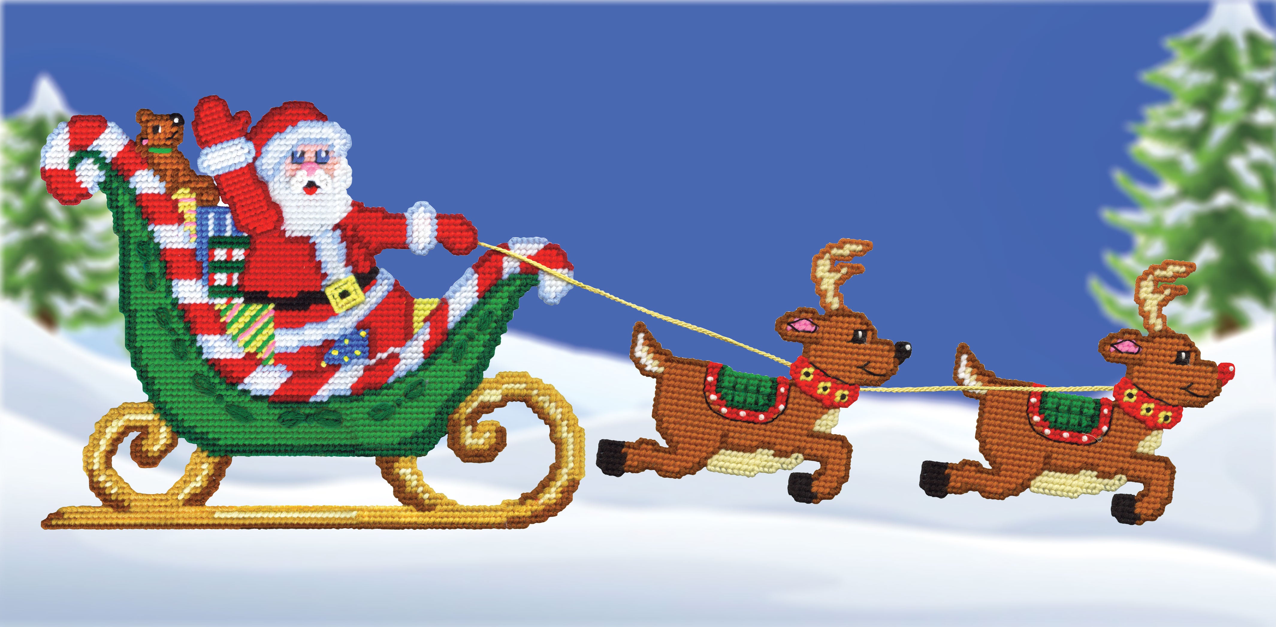 Santa's Sleigh Plastic Canvas Kit – Mary Maxim