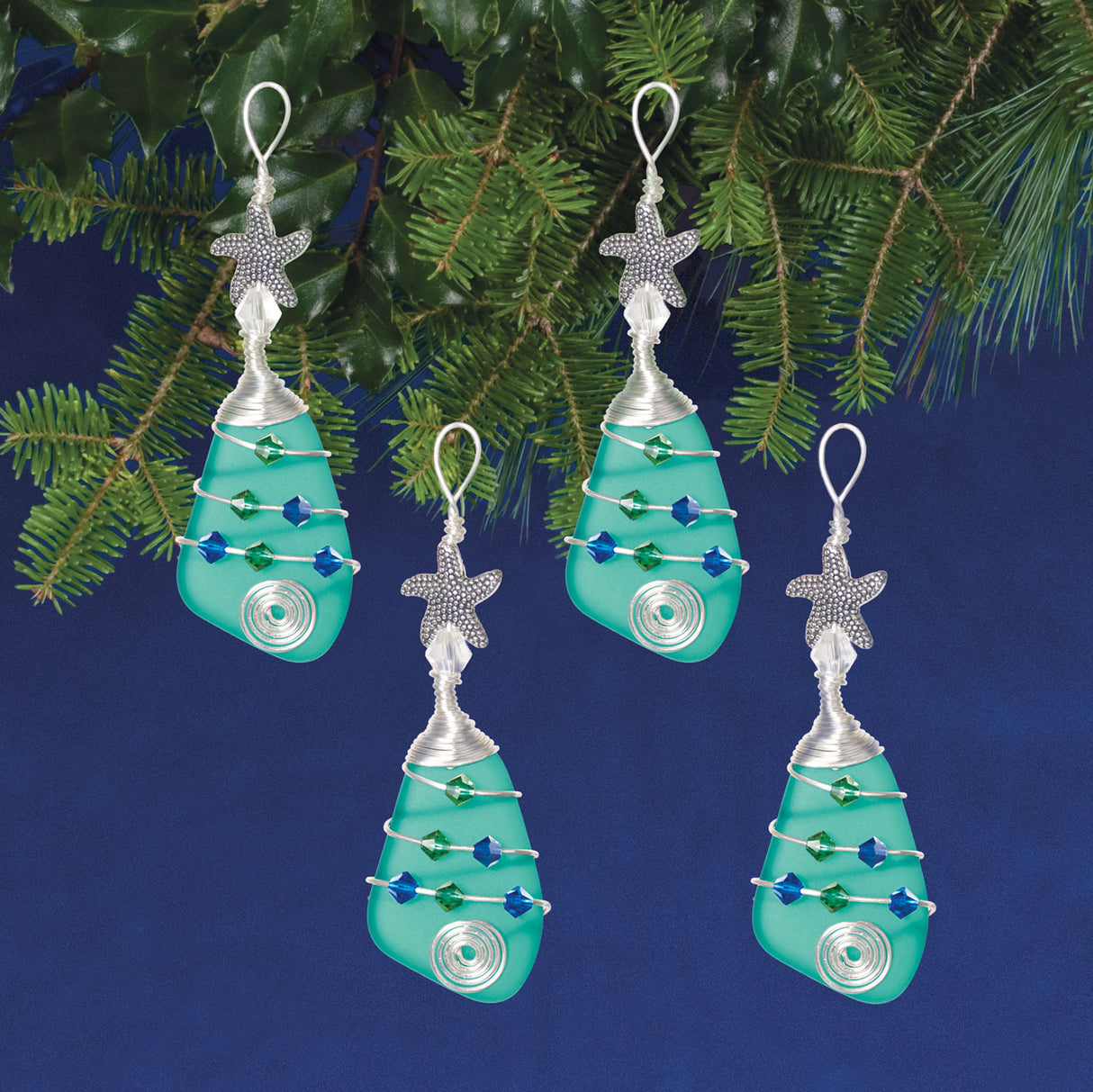 Sea Glass Christmas Tree Ornaments Kit