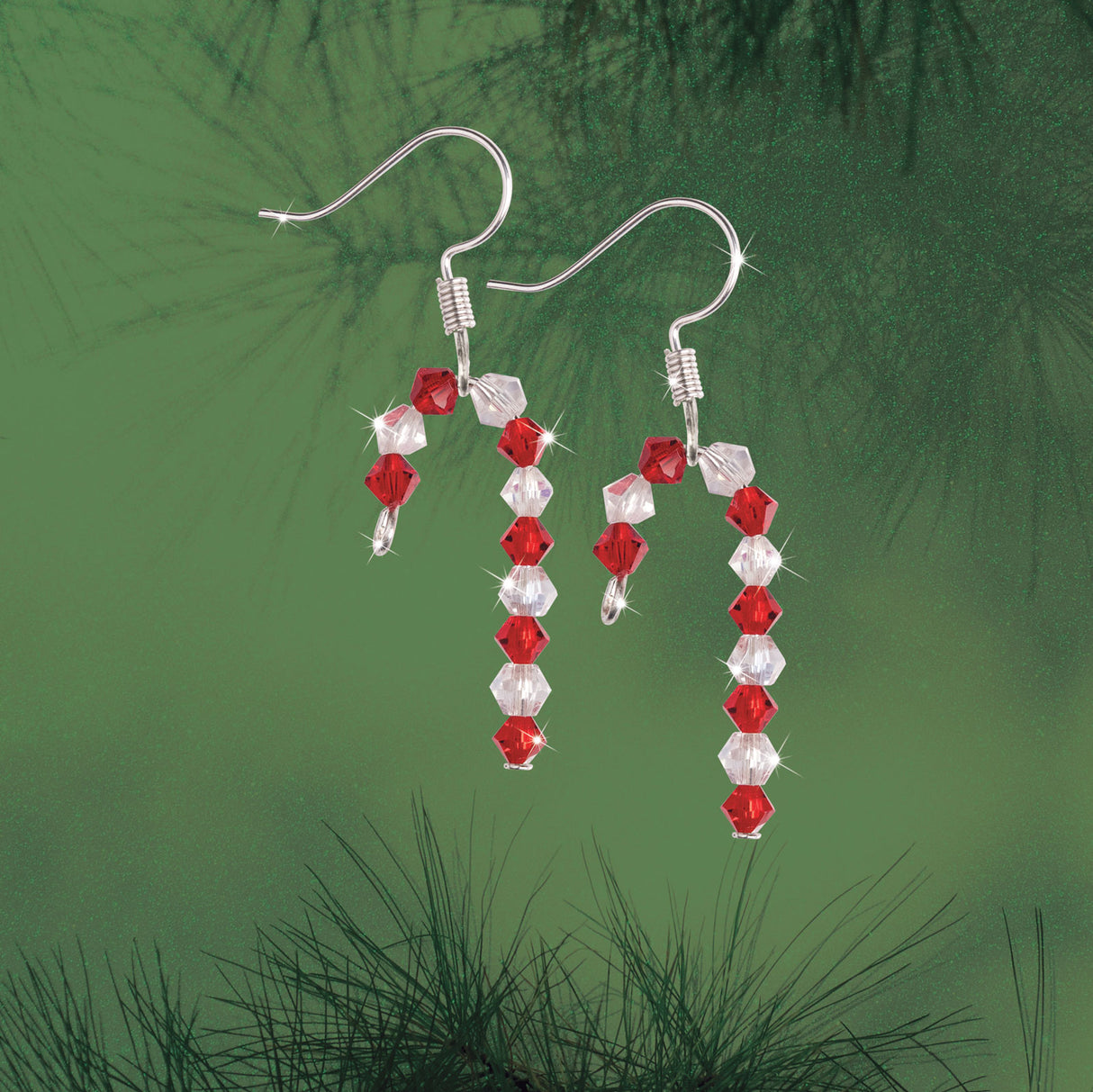 Candy Canes Crystal Earring Set