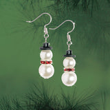 Pearl Snowman Crystal Earring Set