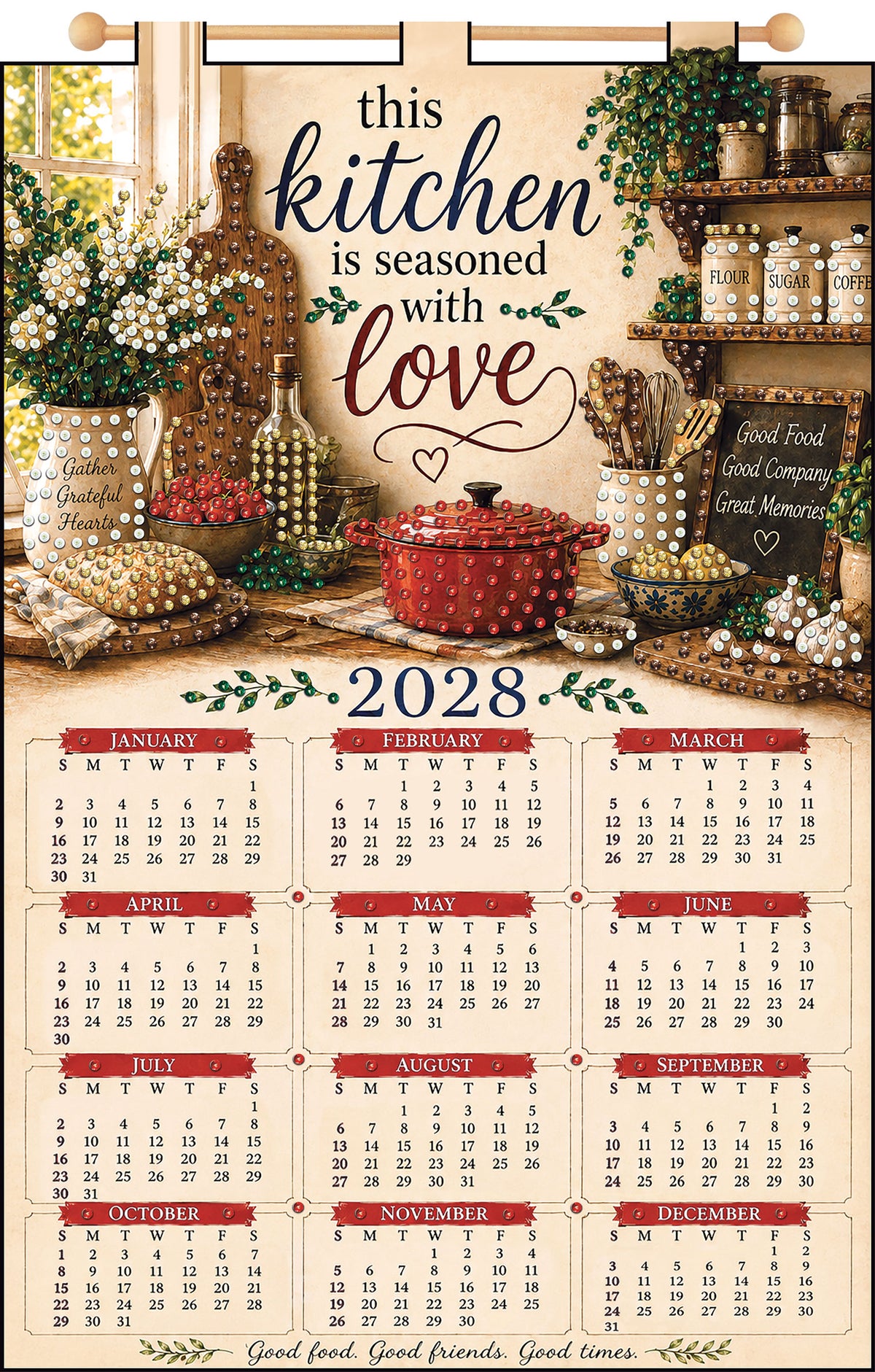 Kitchen 2028 Felt Sequin Calendar