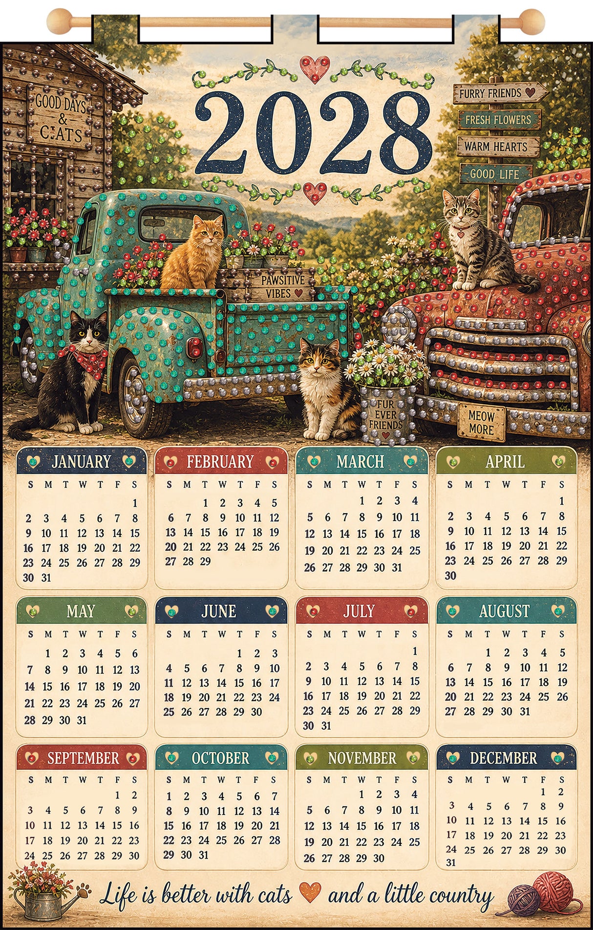 Trucks 2028 Felt Sequin Calendar