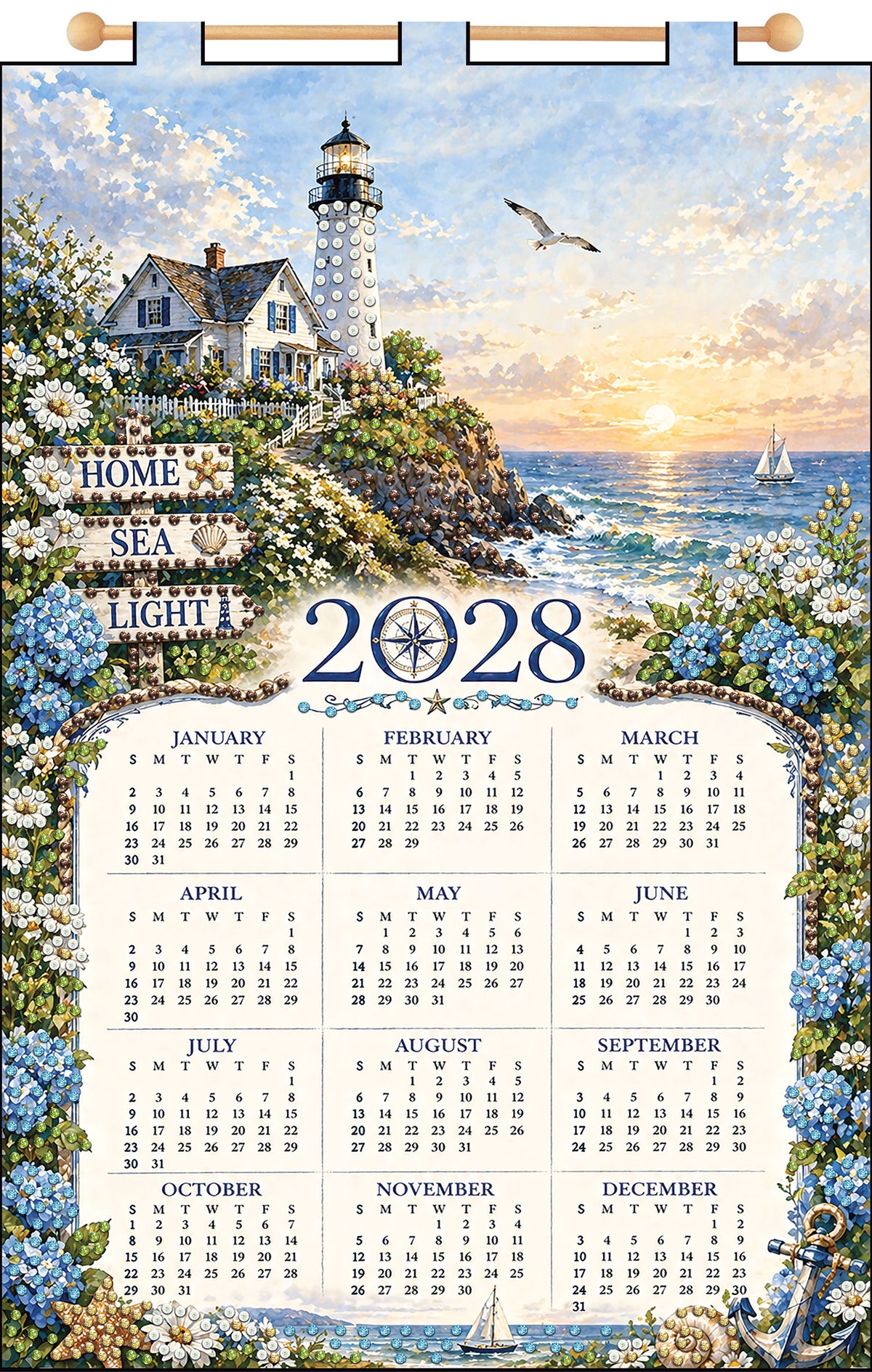 Lighthouse 2028 Felt Sequin Calendar