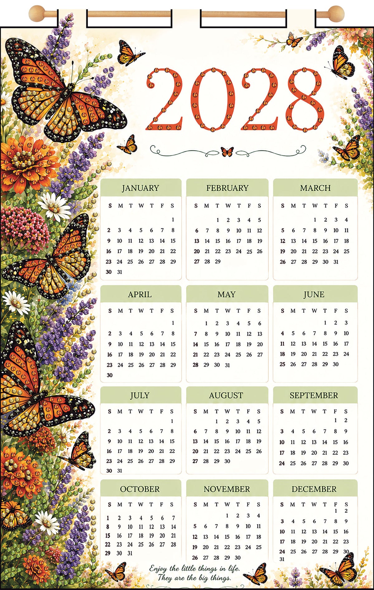 Butterflies 2028 Felt Sequin Calendar