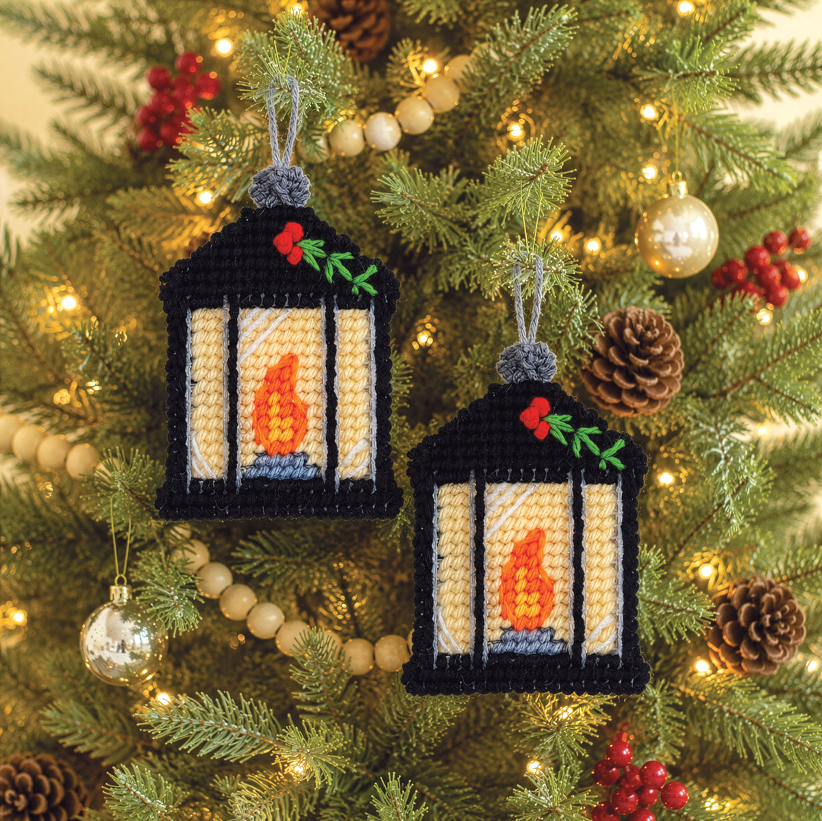 Lantern Plastic Canvas Ornaments