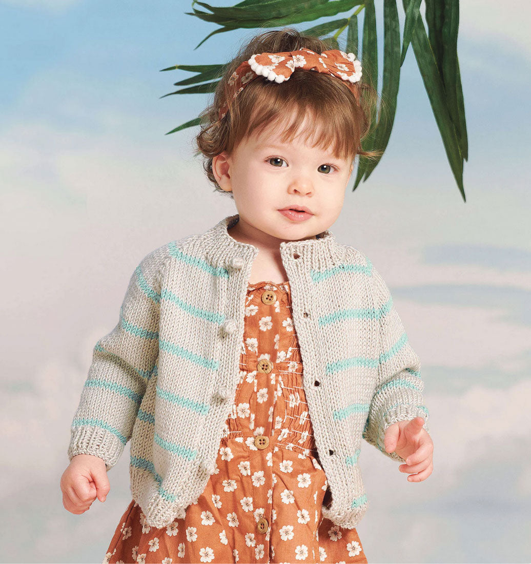 Sea Breeze Stripes Baby Cardigan – Mary Maxim