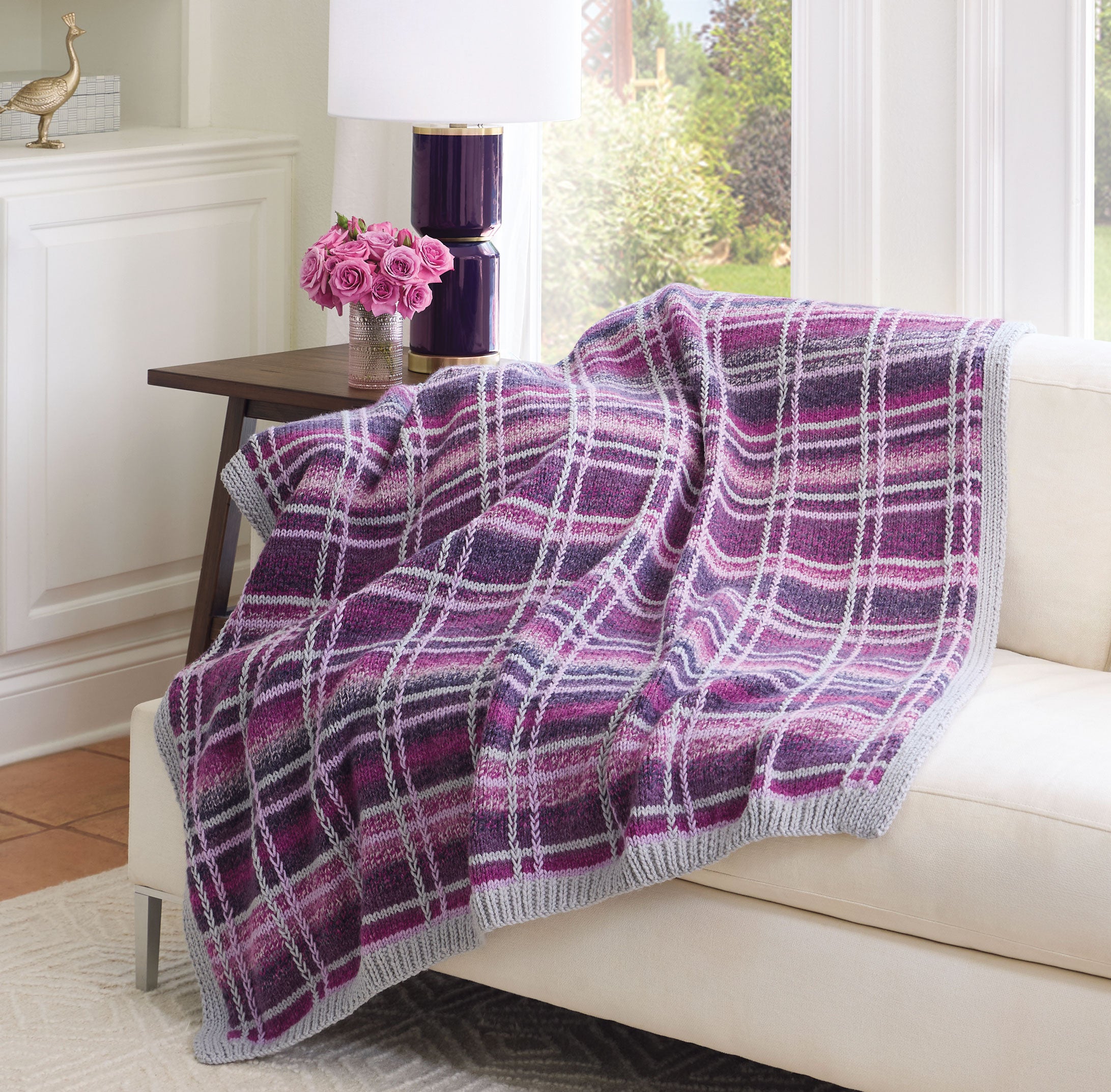 Mad for Plaid Knit Blanket – Mary Maxim