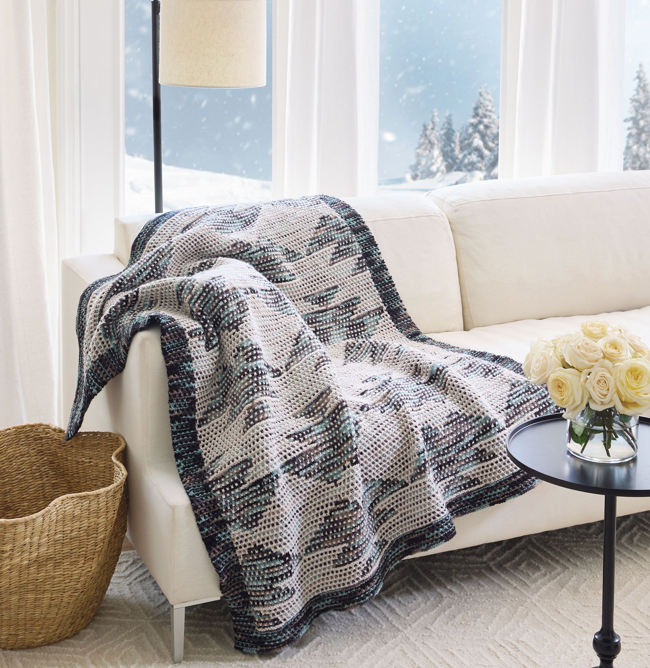 Southwest Motif Mosaic Blanket – Mary Maxim