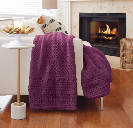 Pebbled Aran Crochet Afghan