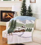 Winter Cabin Crochet Blanket