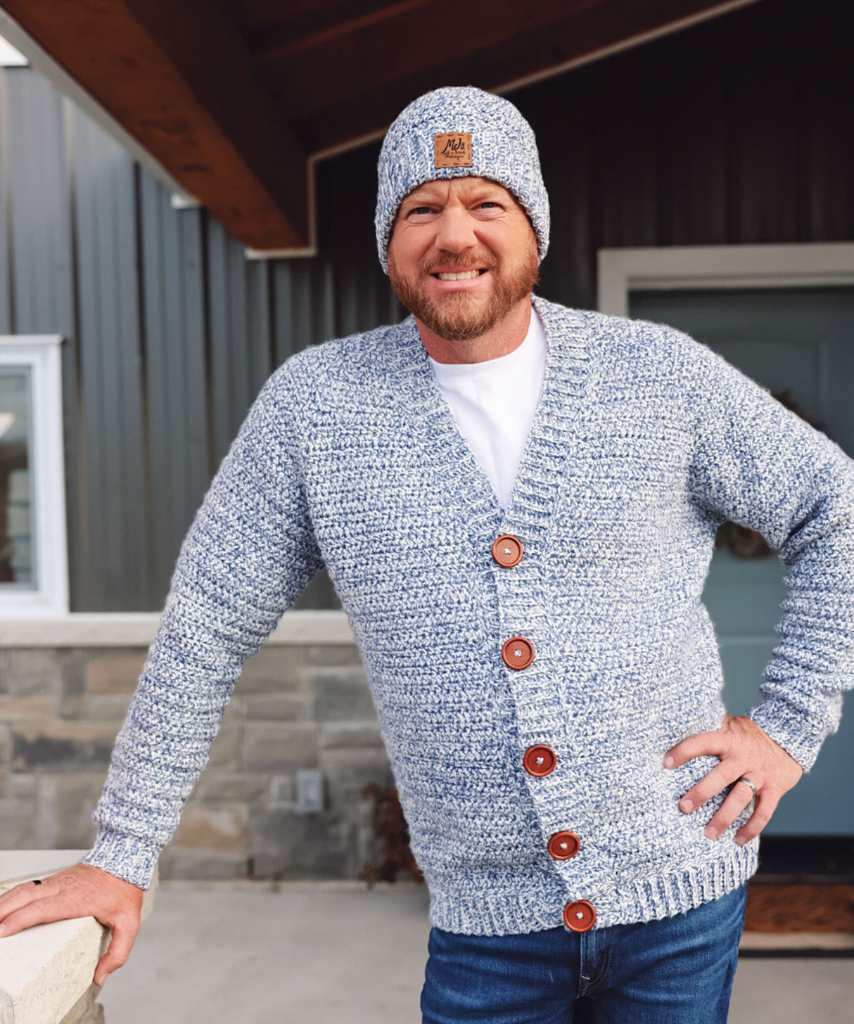 Cobblestone Men's Crochet Cardigan