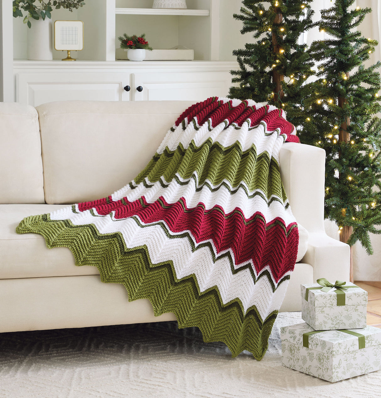 Holiday Ripples Crochet Throw