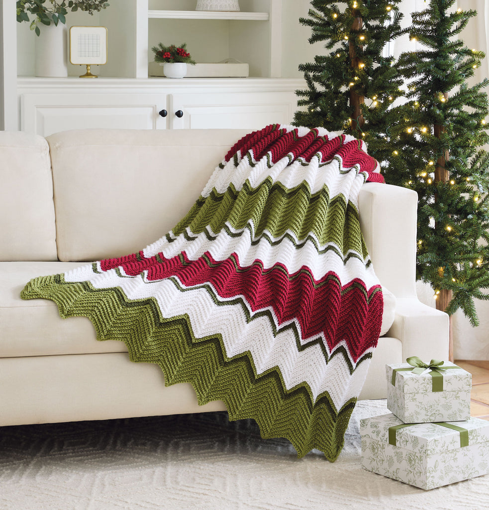Holiday Ripples Crochet Throw