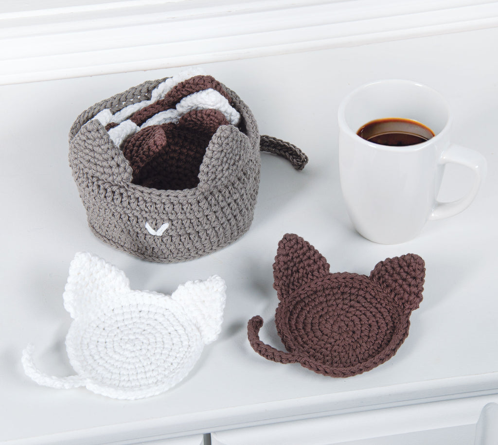 Cat Coasters Crochet Set