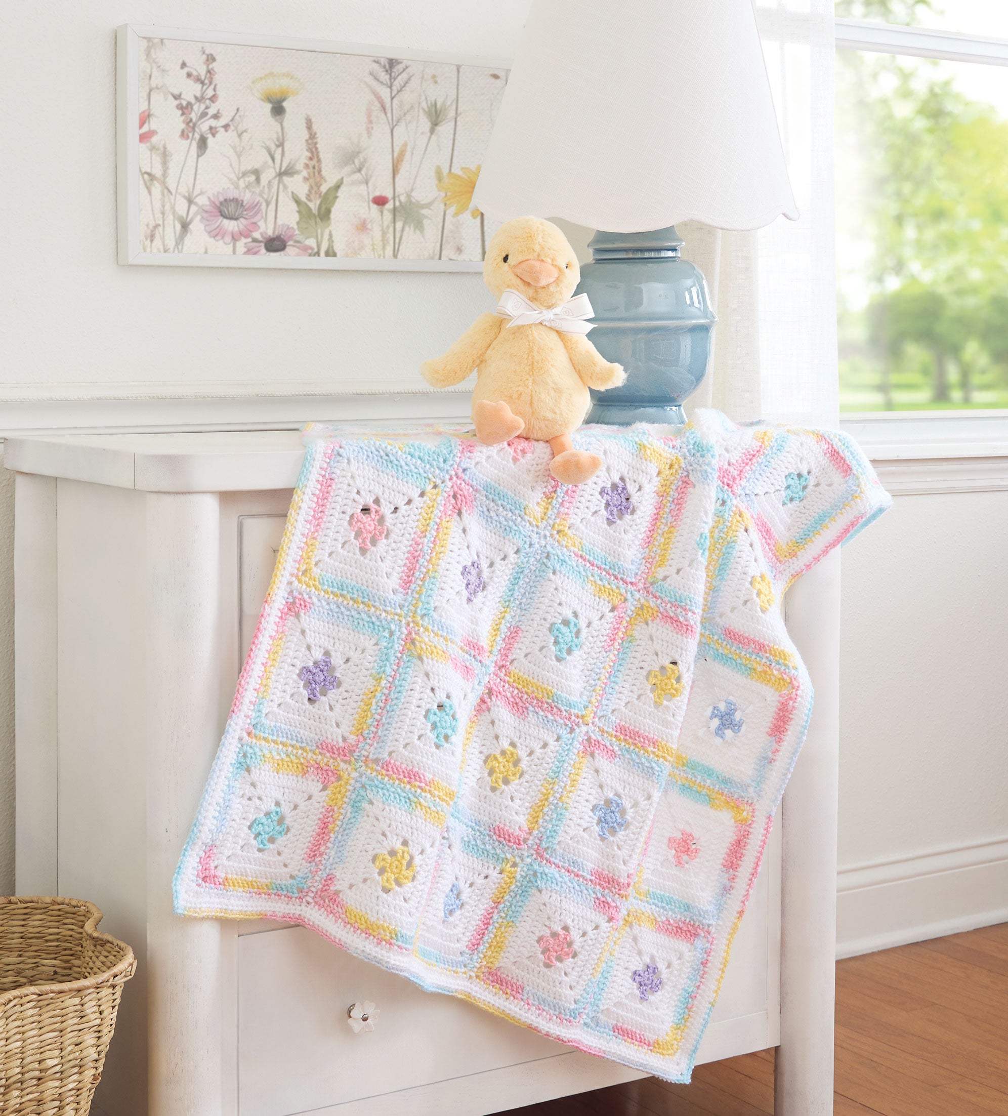 Framed Pastels Baby Blanket – Mary Maxim