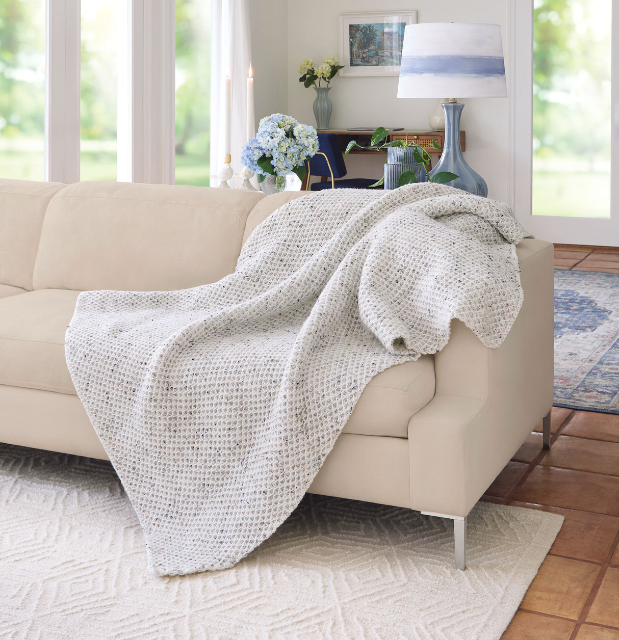 Reversible Honeycomb Crochet Afghan