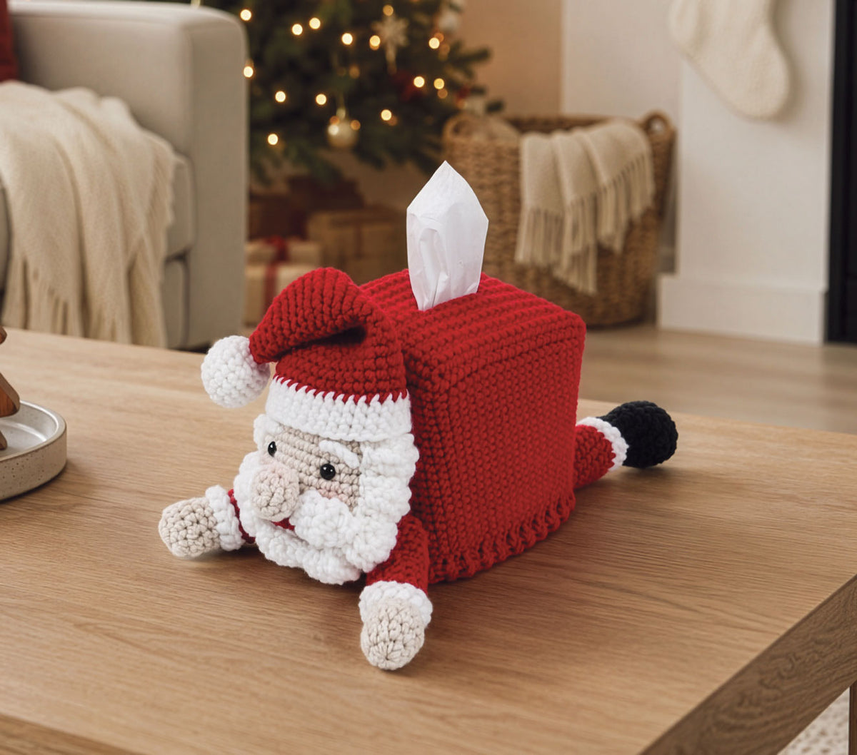 Santa Crochet Tissue Box Cover