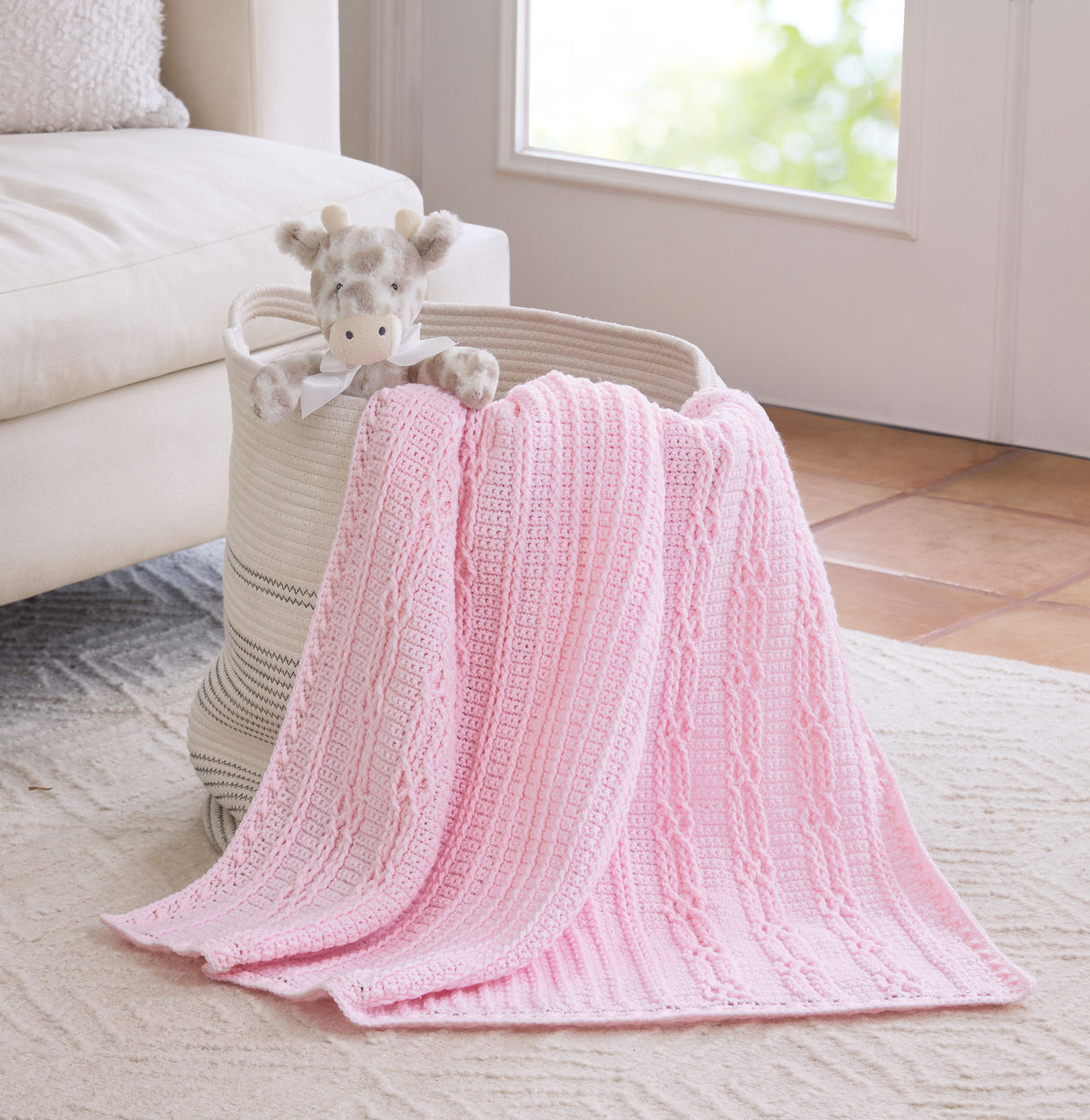 Cabled Hugs Crochet Baby Blanket
