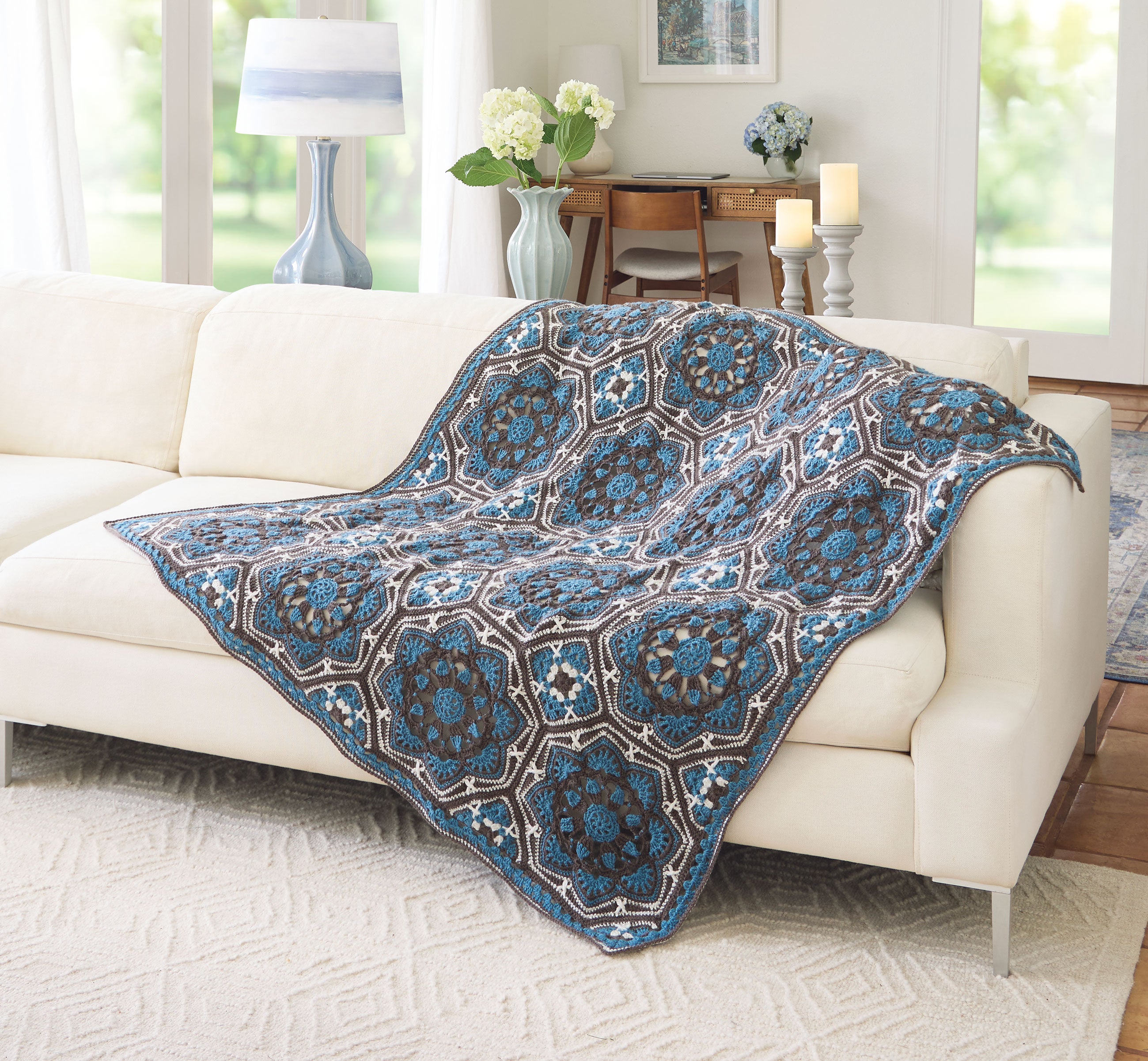 Tri-Colored Persian Tiles Crochet Blanket – Mary Maxim