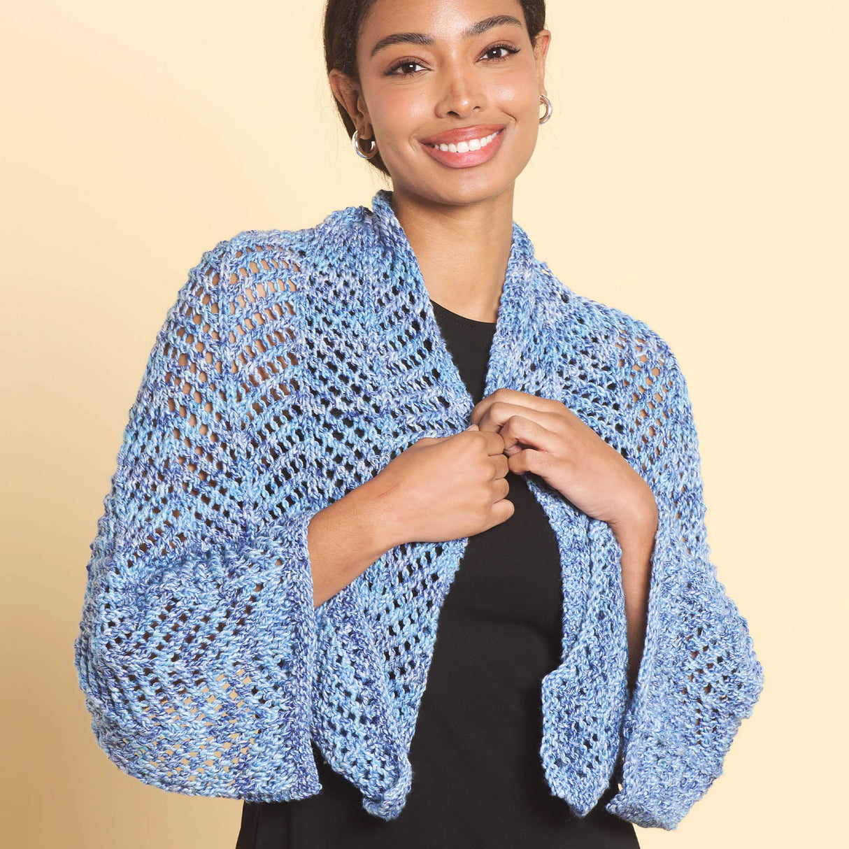 Open Chevron Knit Shawl